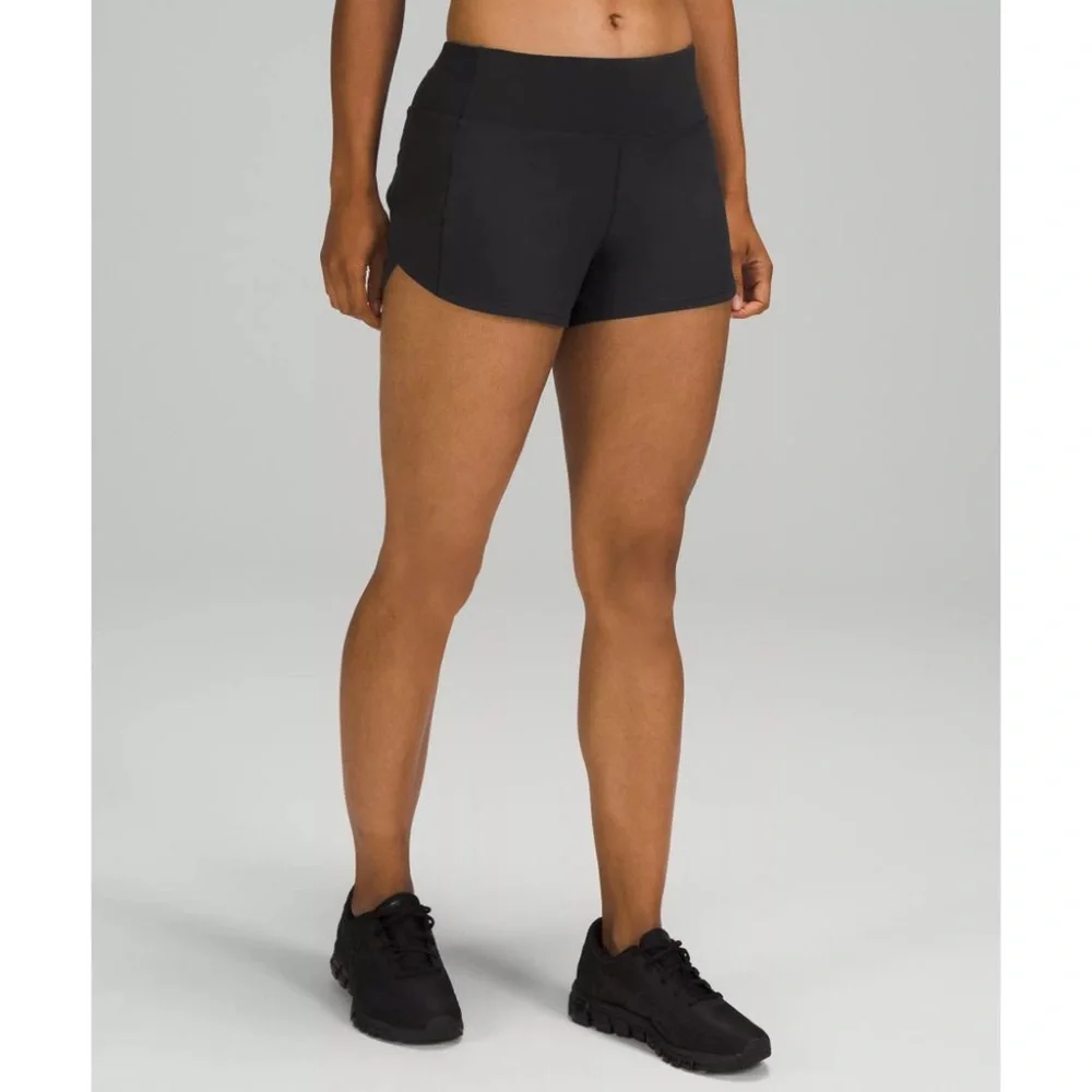 Lululemon Speed Up Mid-Rise Short 4" Black - Picture 2 of 7